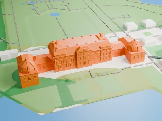 Drottningholm Palace model, East view