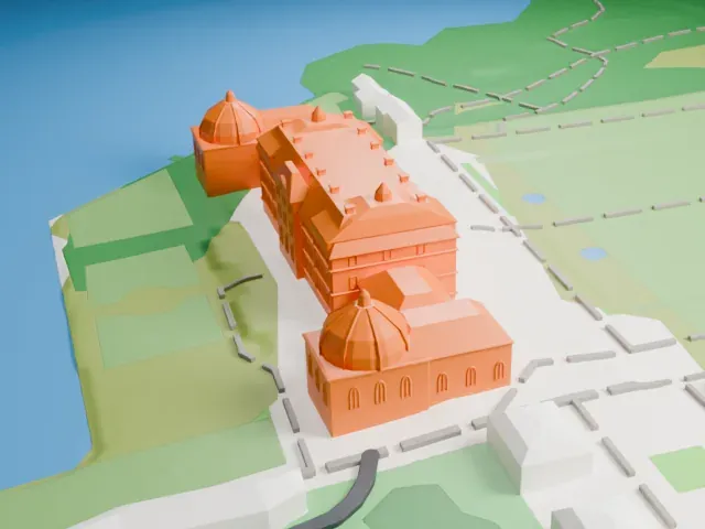 Drottningholm Palace model, North view