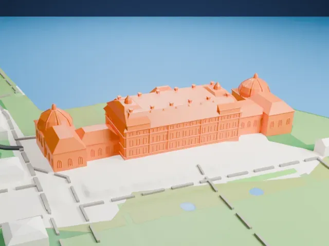 Drottningholm Palace model, West view