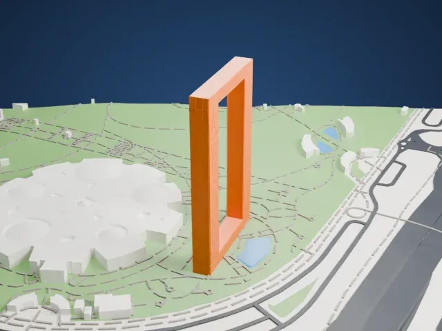 Dubai Frame model, East view
