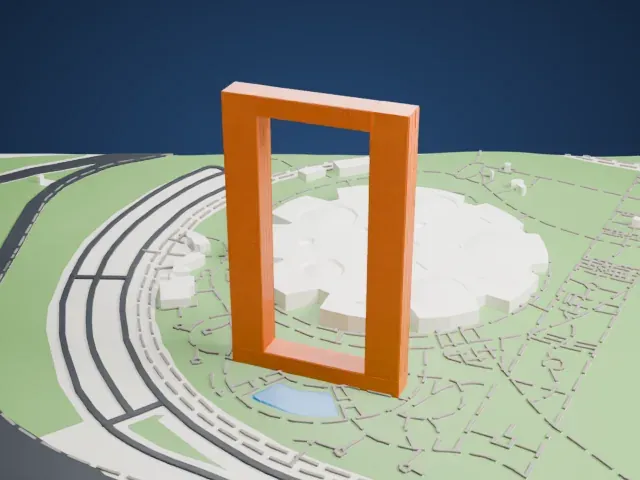Dubai Frame model, North view