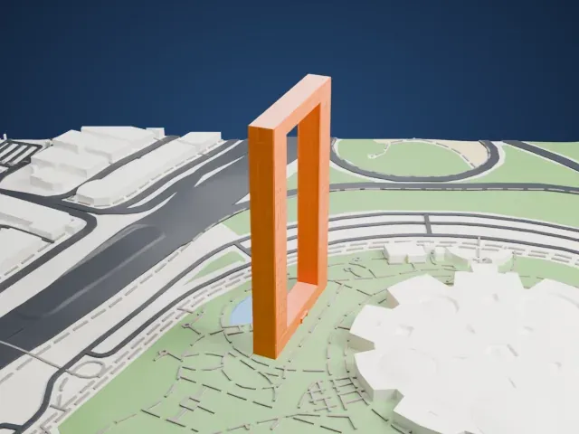 Dubai Frame model, West view