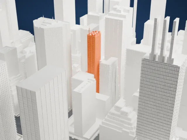 DuMont Building model, East view
