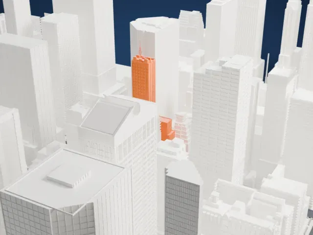 DuMont Building model, North view