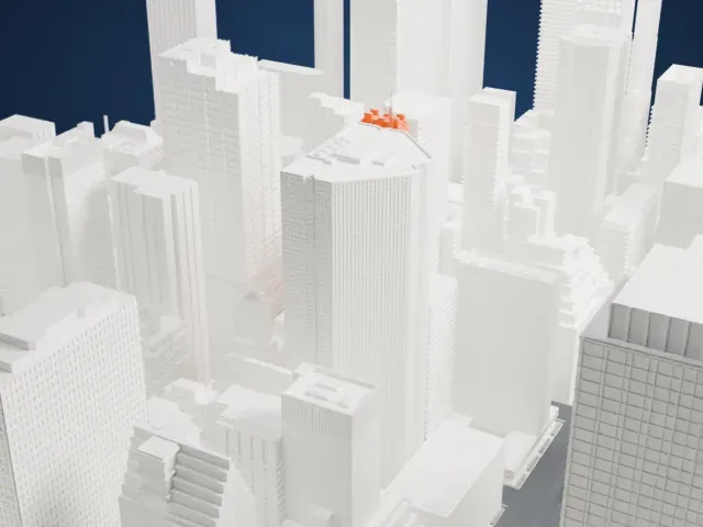 DuMont Building model, South view