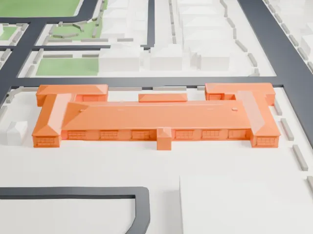 Dunbar School model, East view