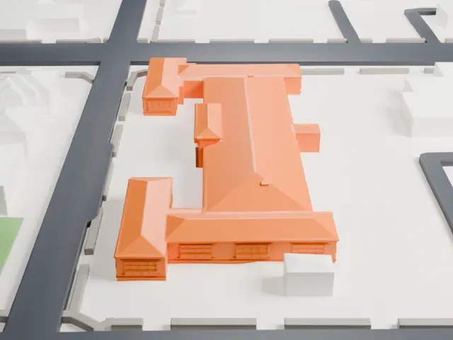 Dunbar School model, South view
