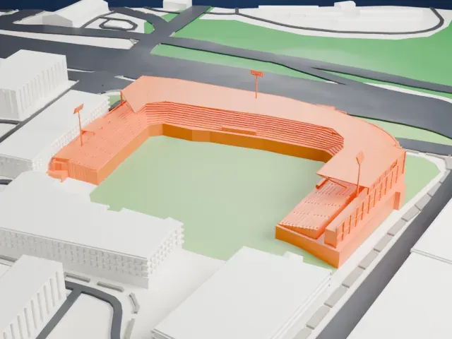 Durham Bulls Athletic Park model, North view