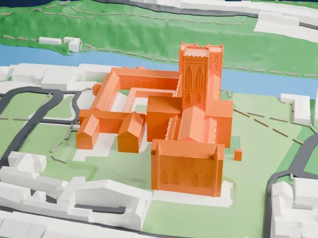 Durham Cathedral model, East view