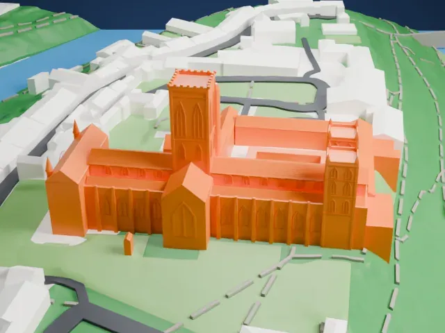 Durham Cathedral model, North view