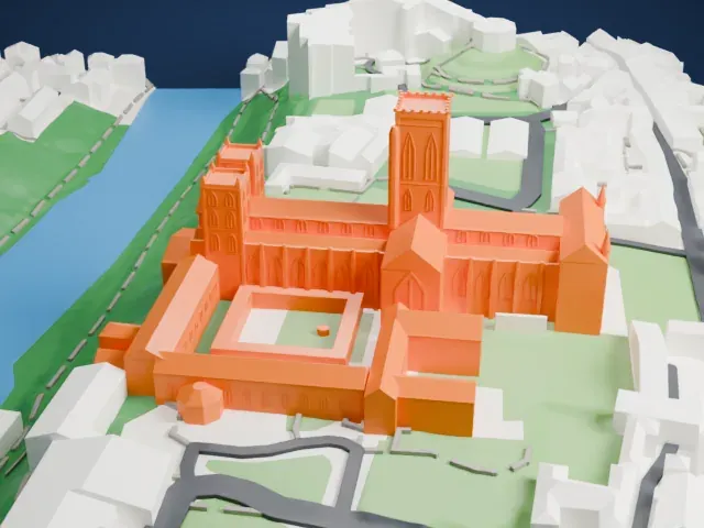 Durham Cathedral model, South view