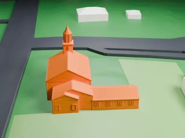 Dutch Reformed Church at Romopock model, North view