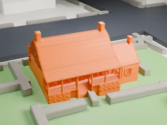 Dyckman House model, North view