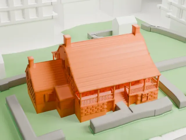 Dyckman House model, South view