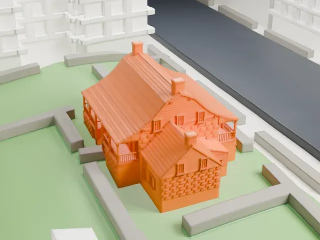 Dyckman House model, West view