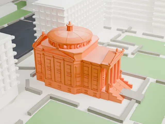 Earl Hall model, South view