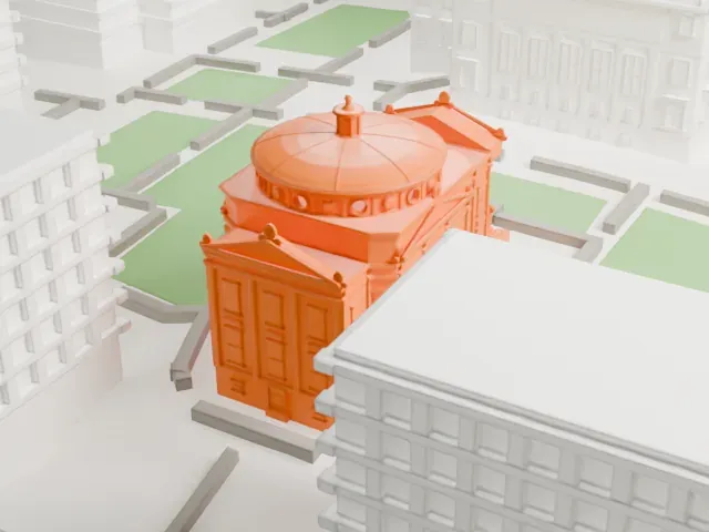 Earl Hall model, West view