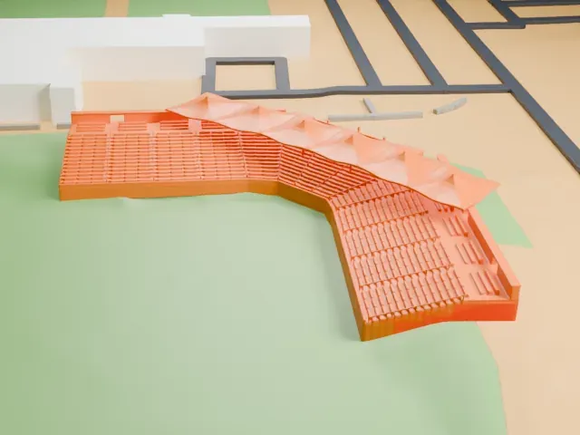 Earl Wilson Stadium model, North view