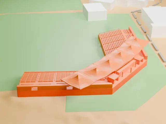 Earl Wilson Stadium model, West view