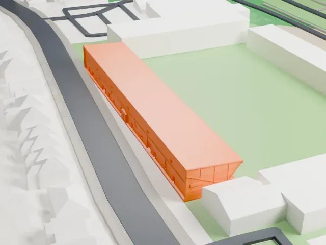 East End Park model, East view