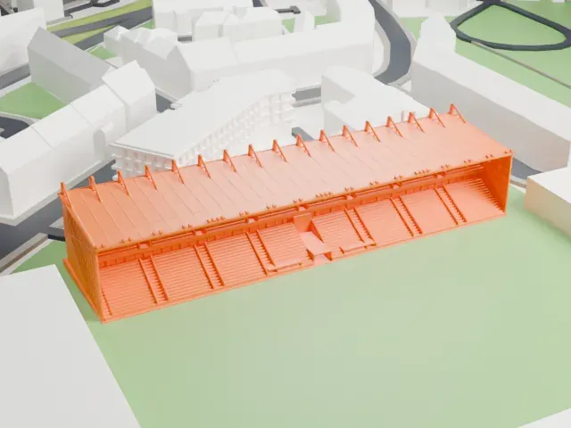 Easter Road model, East view
