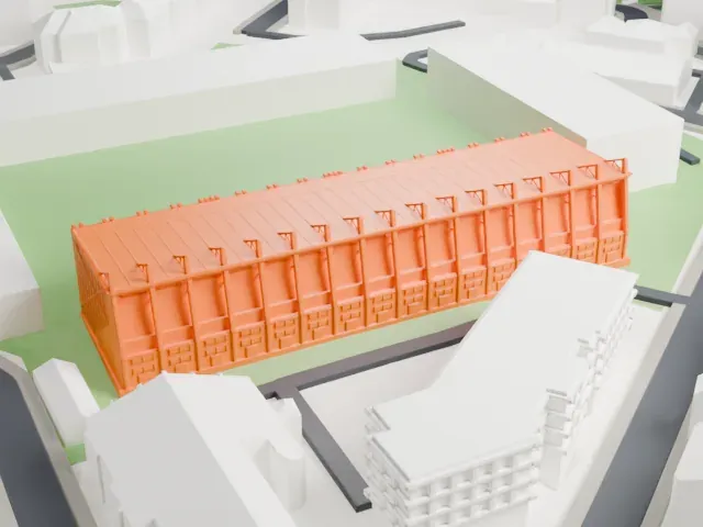 Easter Road model, West view