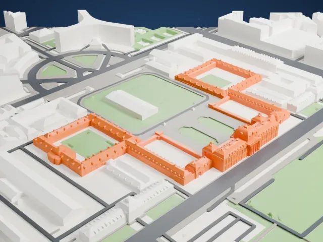 École Militaire model, North view