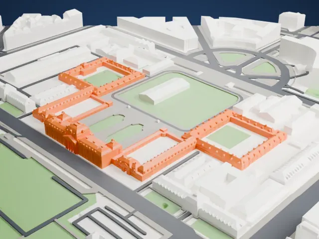 École Militaire model, West view