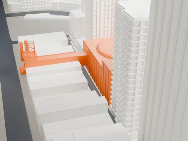 Ed Mirvish Theatre model, South view