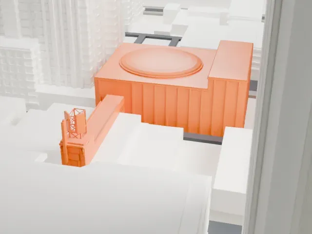 Ed Mirvish Theatre model, West view