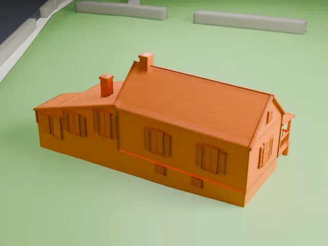 Edgar Allan Poe Cottage model, North view