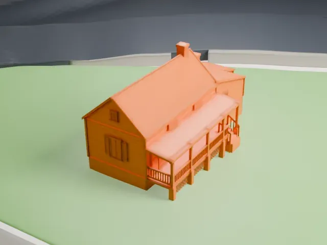 Edgar Allan Poe Cottage model, West view
