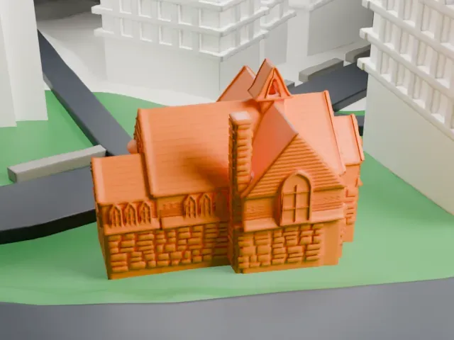 Edgehill Church of Spuyten Duyvil model, North view