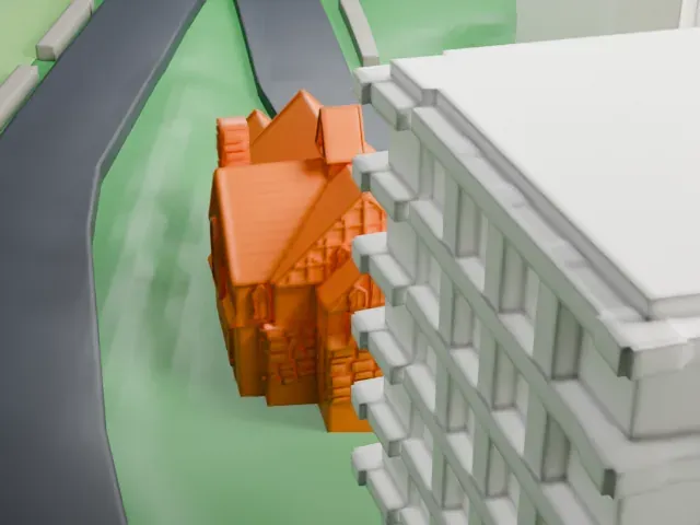 Edgehill Church of Spuyten Duyvil model, West view