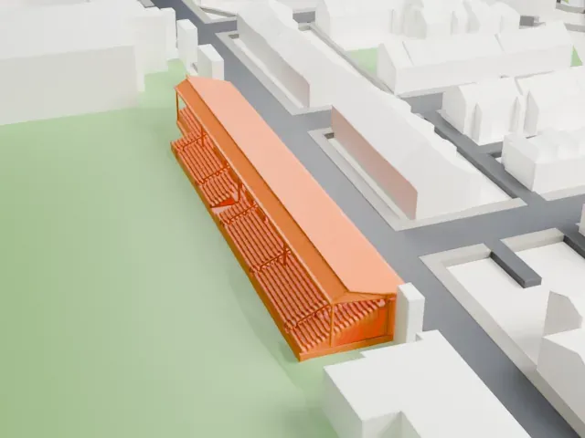 Edgeley Park model, East view