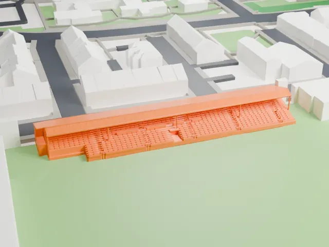Edgeley Park model, South view