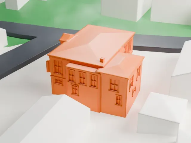 Edgewater Public Library model, East view