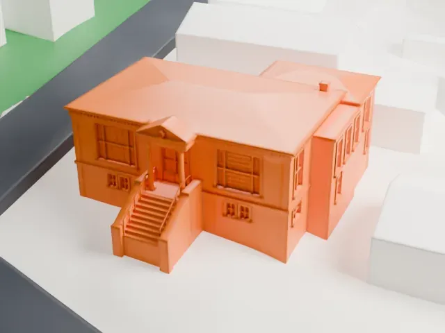 Edgewater Public Library model, South view