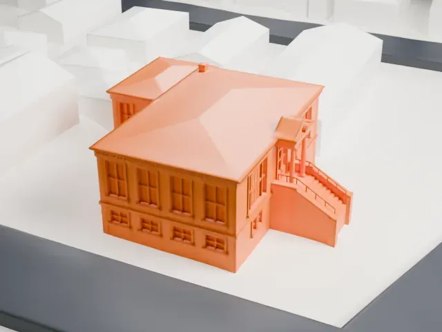 Edgewater Public Library model, West view