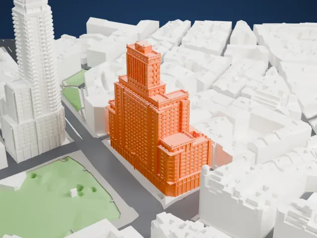 Edificio España model, South view