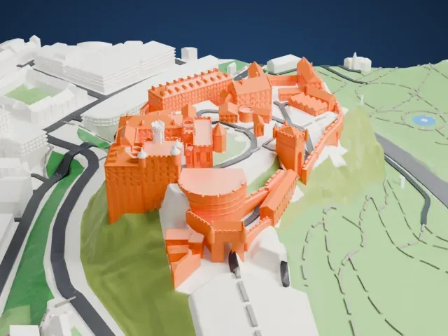Edinburgh Castle model, East view
