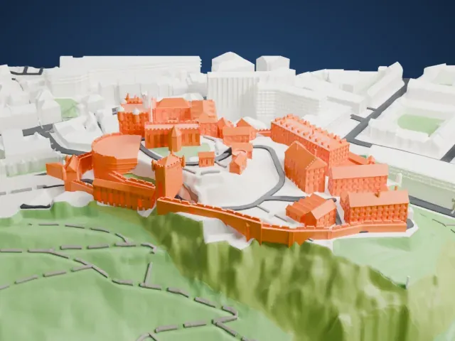 Edinburgh Castle model, North view