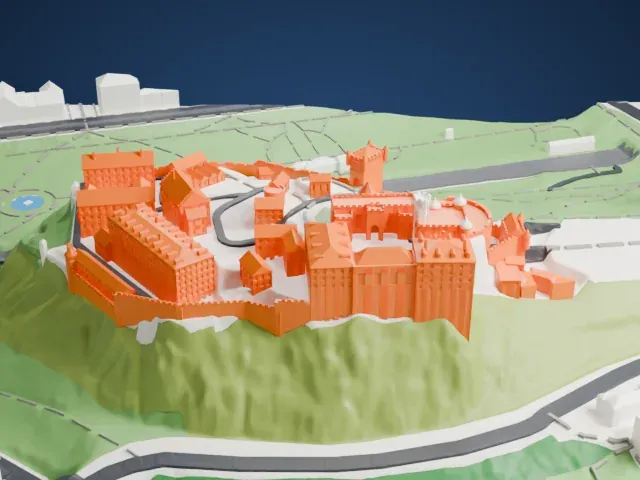 Edinburgh Castle model, South view