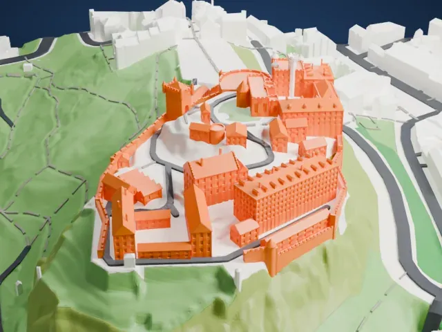 Edinburgh Castle model, West view
