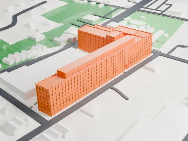 Edison Storage Battery Company Building model, South view