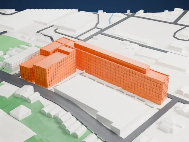 Edison Storage Battery Company Building model, West view