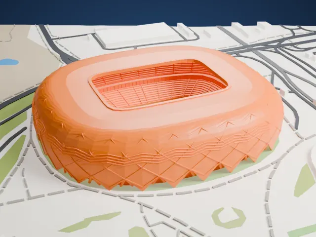Education City Stadium model, East view