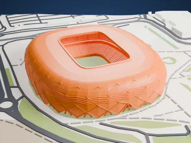 Education City Stadium model, South view