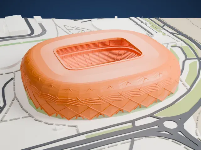 Education City Stadium model, West view