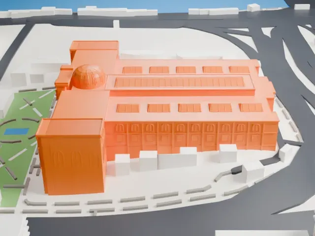Egyptian Museum model, East view
